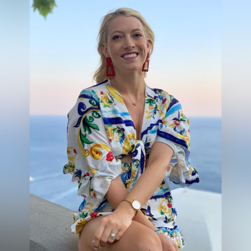 Silk Romper from Capri, Italy size small